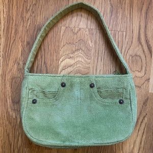 Vintage Small Green Velvet Handbag/Purse